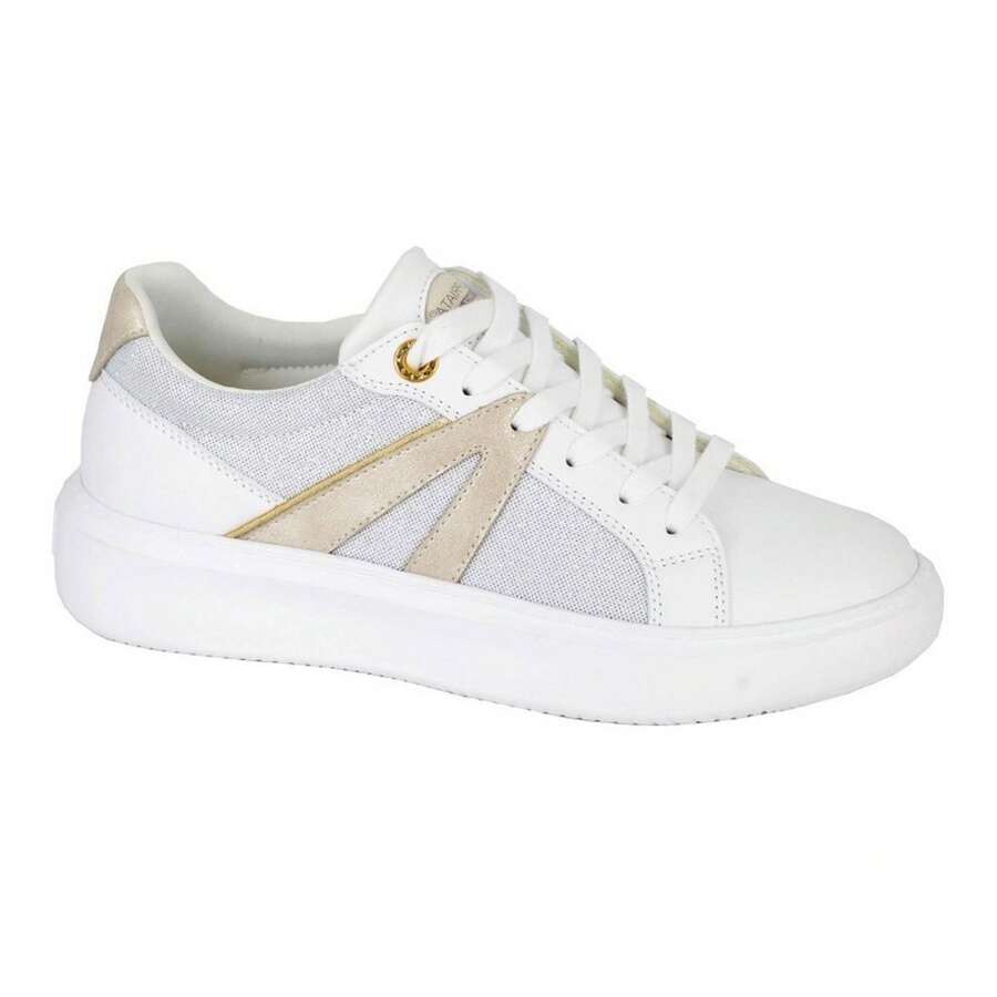 Cipriata Womens/Ladies Aden Trainers (White/Silver) - 100% Mixed - (DF2425) - Arcade White - View 1
