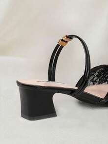 Clariva Giày sandal thời trang nữ, giày cao gót hở mũi, phong cách nữ thần, thích hợp làm quà tặng Giáng sinh mùa hè 2024 - Than chì đen - Xem 5