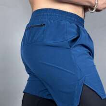 Short Hombre - Ideal para Correr, Gimnasio, Fitness, Entrenamiento Funcional y Uso Diario - Tela Dry Fit Transpirable, Secado Rápido, Cómodo y Ligero - Con Bolsillos y Cintura Elástica con Cordón Ajustable - Ropa Deportiva de Alto Rendimiento para Verano o Clima Cálido - Short para Deporte, Running, Yoga, Crossfit, Spinning o Caminata - Disponible en Tallas S a XL y en Colores Negro, Azul, Gris y Rojo - Diseño Moderno y Deportivo para Hombre o Mujer - Perfecto para Entrenamientos Intensos o Actividades al Aire Libre - Material de Alta Calidad que Absorbe el Sudor y Permite Máxima Movilidad - ¡Rinde al Máximo con Estilo y Confort con este Short Deportivo Profesional! - Azul Cadete - Ver 3