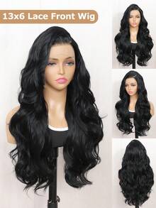 Synthetic Heat Resistant 13x6 Long Body Wavy Hair Pre-Plucked Hairline Synthetic HD Lace Front Wigs 24 Inch Black Brown Hot Pink Burgundy Blue Sliver Grey Synthetic Hair Per Plucked Natural Hairline Daily Used High Quality For Girl Women Cosplay Natural Looking Good Quality Synthetic Soft Wig Christmas New Year Carnival Music Festival Use - Multicolor - View 17