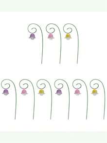 1/2/3 套铃兰地桩、花园装饰插枝、铃兰盆栽绿植花卉插枝、户外杂项花园地面插枝。送给爱人、父母和朋友的完美圣诞礼物 - 彩色 - 查看 10