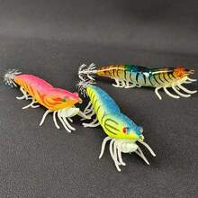 3 piezas Señuelos de pesca de camarón Avlcoaky Luminoso Jig de calamar Anzuelo Señuelo artificial de camarón y gamba