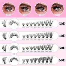 Betyked Kit de Extensión de Pestañas, 640 Pestañas Individuales,DIY Kit de Racimos de Pestañas Todo Con Unión y Sellado de Pestañas de Sujeción Fuerte, Pinzas Cepillo(Mezcla 30-40-50-60D, 9-16MM)