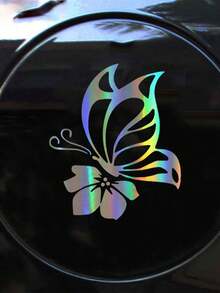 ملصق سيارة بتصميم زهرة الفراشة، ملصق فراشة عاكس للخزان النفطي والنوافذ والمصد، مقاوم للماء ومقاوم للخدش قطعة واحدة