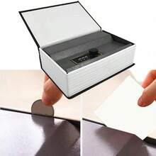 Scatola di sicurezza con design traforato e serratura con combinazione - a forma di libro vintage, copertina beige con dorso dorato, affidabile meccanismo di conservazione per contanti, gioielli e oggetti di valore - mobile di sicurezza multifunzionale per casa/ufficio/viaggio - scomparto nascosto con quadrante di combinazione abilmente camuffato, cassaforte a forma di libro decorativa per uso quotidiano per conservare contanti, gioielli e collezioni, compatta e di stile con serratura robusta