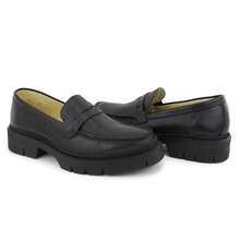 Mocassim Masculino em Couro com Sola Tratorada - Preto - Visão 3