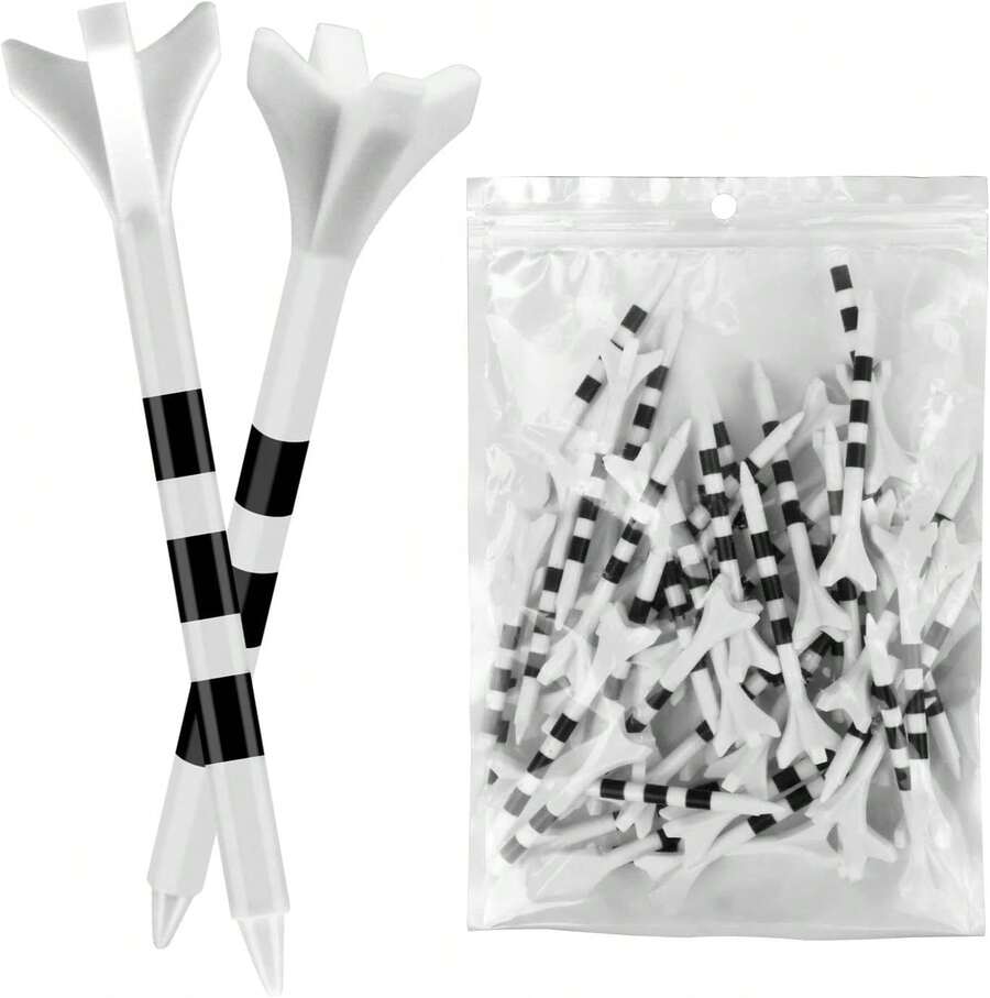 Tees de Golf de Plástico Blanco de Alta Calidad a Granel 50 Piezas, Tees de Golf Profesionales, 2 3/4 Pulgadas (70 Milímetros), Accesorios de Herramientas Deportivas de Alto Rendimiento