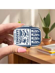 1pc FINEST HOME MADE Metal Box, Dual Compartment Convenient Square Pill Box, Multi-Functional Vitamin, Capsule, Tablet And Jewelry Storage Box, Best Home & Friend Gift, Portable Pocket Size, Cute Medicine Organizer, Medical Pill Case, Personal Medication Bottle, Jewelry Box, Medication Organizer, Fun Design, Cubic Container, Durable Shell, Moisture-Proof Material, Portable Medical Kit, Pill Divider, Travel Essential, Home Gift - Multicolor - View 4