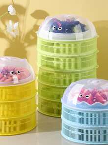 Multi-Layer Cartoon Cat Hollow Mesh Food Cover With Lid, Versatile For Dining Table, Keeps Food Fresh, Summer Anti-Fly & Insect
