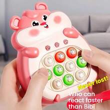 可爱仓鼠、恐龙、鹿快速按压游戏机，7 种模式，999 个游戏级别，配有灯光，手持游戏机，快速益智游戏机，泡泡按压玩具，游戏机 - 彩色 - 查看 14