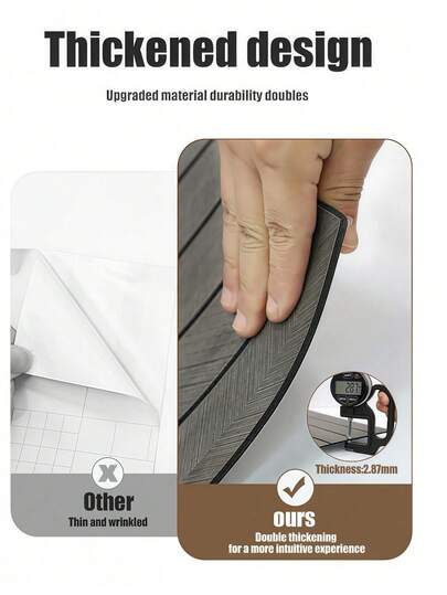 1roll Wood Wand Panel Peel Stick 40*300CM/15.7x118 In |,Wallpaper Roll,Wall Paper,Wallpaper Stick,Peel Panels,Stick On Wallpaper, Bruin ative Slat Wallpaper Living Room, Self Adhesive Covering Panels Cabinets view 7