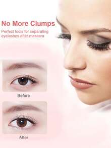 1PC Dusty Pinkdouble-Headed Eyelash Comb: One End Deeply Combs Mascara Clumps, The Other Grooms Small Areas Like Lash Ends And Lower Lashes-Full-Featured For Flawless Eye Makeup.
