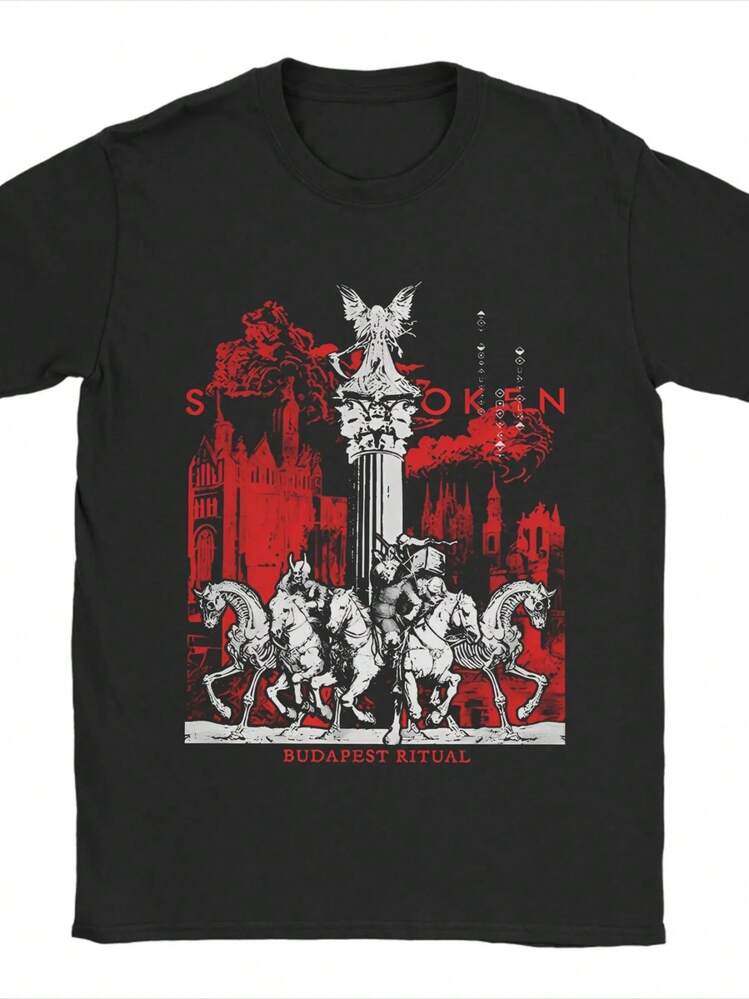 Männer Schlaf Heavy Band Tokens T Shirts Reine Baumwolle Kleidung Neuheit Kurzarm Crewneck T-Shirt D - 黑色 - 查看 1