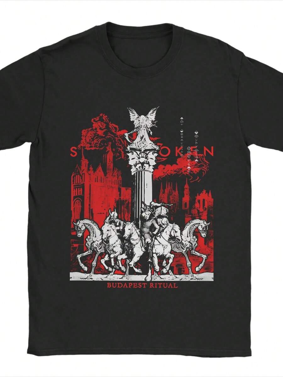 Männer Schlaf Heavy Band Tokens T Shirts Reine Baumwolle Kleidung Neuheit Kurzarm Crewneck T-Shirt D - màu đen - Xem 1