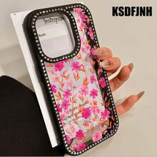 Teléfono Flores rotas de color amarillo rosado Teléfono 3 en 1 con grabado de doble cara, adecuado para phone16promax, 16 15pro 14 14 Plus/14 Pro 13 13 Pro 12Pro 11pro Promax Series. Suave anticaídas y resistente a las manchas, adecuado tanto para hombres como para mujeres con decoración. - transparente - Ver 3