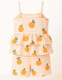 Conjunto Ciganinha Balone e Shorts Infantil Menina - Pêssego - Visão 3