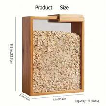 1个2升容量竹制亚克力食品储物盒，厨房收纳盒，可存放谷物、大米、意面和零食，时尚收纳方案 - 彩色 - 查看 12