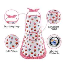 Kids Cake Pattern Apron Baking Tool Pretend Play Set Toy, Role Play For Boys And Girls To Learn Cooking, Develop Hands-On Ability, Suitable For Holiday Parties, Halloween & Christmas Gifts