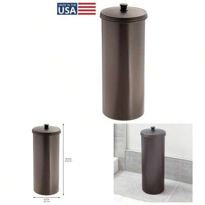 Portarrollos con tapa, compacto porta rollos de papel higinico de pie para el bao fabricado en plstico, bronce