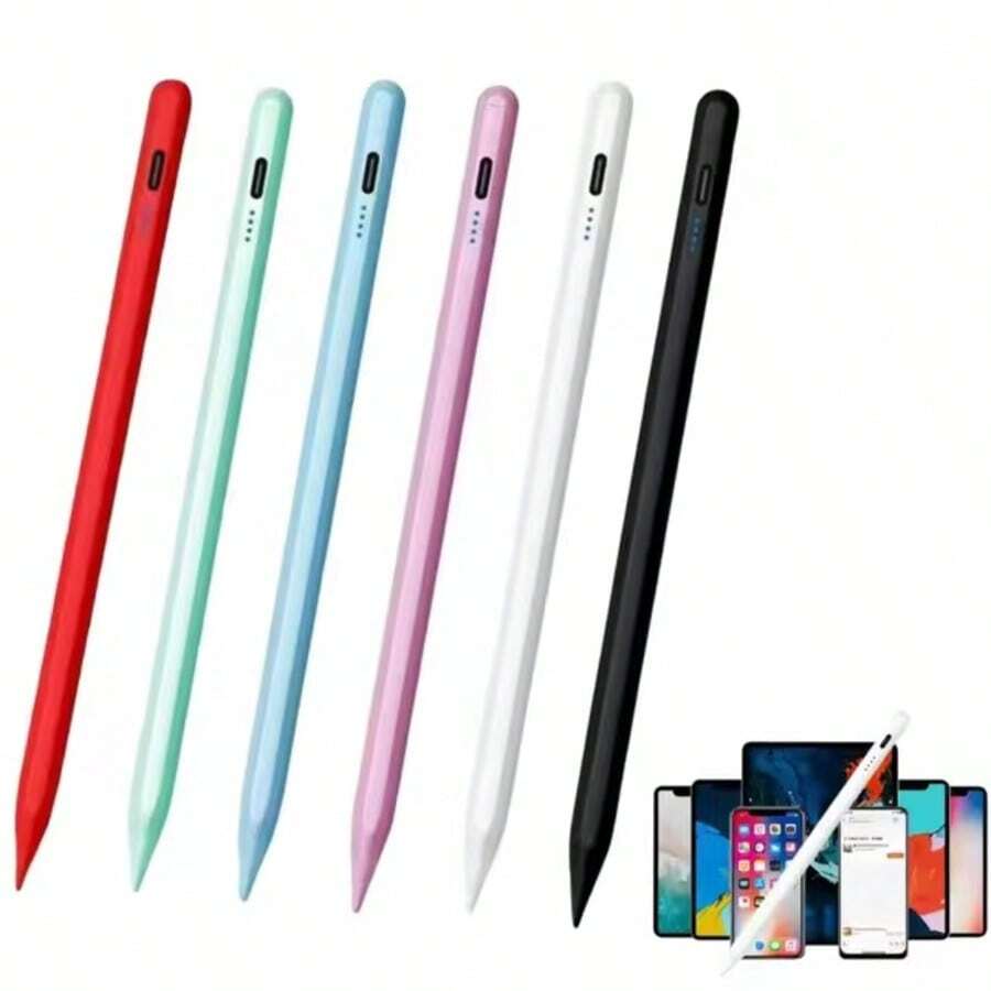 适用于平板电脑的通用触控笔，触控笔盖兼容 iPad Pencil、华为、三星、小米、红米、荣耀、Oppo、Vivo，带盒 120mAh - 彩色 - 查看 1