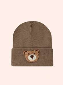 1pc Cute Bear Baby Hat, Knitted Cap For Toddler Boys Girls, Warm Beanie For Outdoor, Everyday Wear In Autumn/Winter - Fluorescent Hat-bear Head No. 1 - View 29