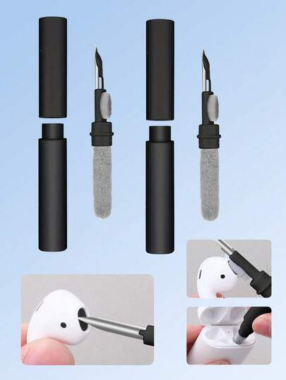 2Pcs/1pc Earbuds Cleaning Kit, Cleaner Kit Pen Shape With Soft Brush For Wireless Earphones Bluetooth Headphones Charging Case Accessories Tool, Computer, Camera And Phone