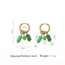 304不鏽鋼18K鍍金獨特歐式極簡風珍珠葉片夾耳環，時尚天然石珠飾女款 - 彩色 - 查看 12
