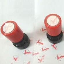 圆形印章 返校季确认印章，自印红黑勾号印章，适用于办公室文件审批、家庭作业评分、库存核查等 - √正確紅色蓋印 - 查看 11