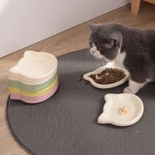 Multicolored Plastic Cat Bowl, In Cartoon Cat Shape, Whisker-Friendly Cat And Small Dog Pet Dish - Suitable For Dry/Wet Food And Water - Easy To Clean, Dry Food, Snacks And Wet Canned Food, Bone Residue Storage Dish, Nut Shell Storage Dish