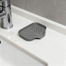 Silicone Soap Dish With Drainage Function, Anti-Slip Rectangular Soap Holder Tray For Bathroom And Washbasin, Travel Portable Soap Box With Anti-Slip Bottom Design, Simple Design, Easy To Match, Suitable For Most Decoration Styles