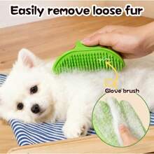 Dual-Sided Pet Grooming Glove&Bath Brush-Soft Silicone Cleaning Mitt For Dogs&Cats, Adjustable Loop Handle For Shedding Control, Hair Removal&Massage, Waterproof&Ergonomic Design For Easy Bathing At Home(1pc,Color Random) - 顏色隨機(1個) - 查看 3