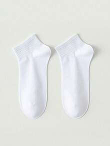 1/5/15 Pairs All-Match White Short Socks, Unisex, Minimalist & Versatile, Suitable For Daily Wear - White - View 13