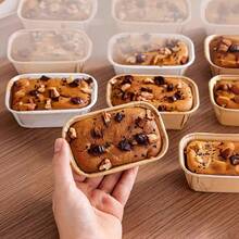 10 件防油烘焙杯 - 矩形迷你面包、蛋糕和松饼盒，带凹槽边缘，可堆叠设计，烘烤均匀，适用于面包、纸杯蛋糕、甜点（烘焙安全）、烘焙配件、凹槽边缘设计