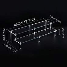 1pc Acrylic Display Rack, 3-Tier/4-Tier/5-Tier Trapezoid Display Shelf, Home Storage Display Rack For Jewelry, Cosmetics, Transparent Organizer Display Stand For Perfume - Clear - View 1