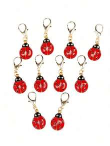 1/5/10pcs Cute Ladybug Keychain, Enamel Lobster Clasp Key Chain, Bag Accessories, Unique Birthday/Graduation Gift For Friends School Cartoon Car Accessories Goth Y2k - Nhiều màu - Xem 4