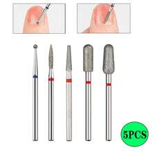 Cuticle Remover 5pcs Diamond Nail Drill Bits Professional Nail Art Tools Nail Buffer Bit Nail Cleaner Nail Trimer For Nail Techs And Home Manicure Supplies