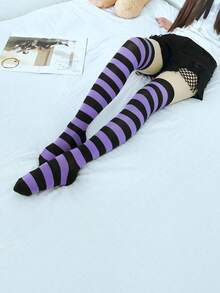 5/3/1 双性感红色蝴蝶结过膝袜，白色蝴蝶结过膝袜，适合圣诞节、万圣节 - 彩色 - 查看 11