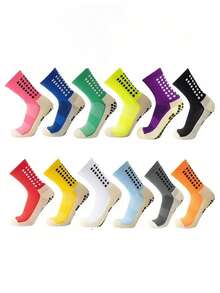 1/5 Pairs Kids/Teens Sports Socks, Colorblock Football/Basketball/Cycling Crew Socks, Non-Slip Athletic Socks