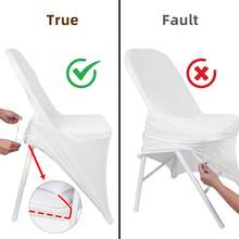 Tomnk [Buy More, Save More]36/55/72/100/110/165 Pcs Spandex Stretch Folding Chair Covers, Universal Fitted Washable Slipcovers For Dining, Party, Wedding, Banquet, Party Decoration, Mother's Day Decor - 白色 - 查看 8