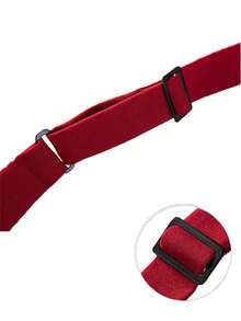 1pc IK Uniform Bow Tie, Burgundy & Black Criss-Cross Necktie, Professional/School Uniform Accessory - Cross - View 3