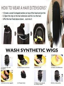 Long Straight Synthetic Hair Extension - Gold - View 8