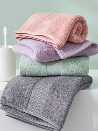 1pc Lightweight, Solid Color Bath Towel, Rectangular 70*140cm For Adults, Men & Women, Swimming, Bathing, Wrapping; Also 34*74cm Hand Towel, Quick Drying, Absorbent, Soft, Suitable For Bathroom, Kitchen, Travel, Gifts, Gym, Beach, Hotel, Salon Shower Towels For Beauty Salon, Hotel Sports,Home Essentials, Towel, Skin Care Bath Towel Sheet