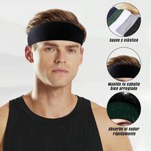 Diademas Deportivas para La Cabeza - Bandana para hombre 5 colores - Ver 4