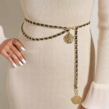1pc Fashion Creative Rose Pendant Waist Chain, Versatile High-End Women's Apparel Accessory Metal Chain Waist Belt - Rose Waist Necklace - View 3