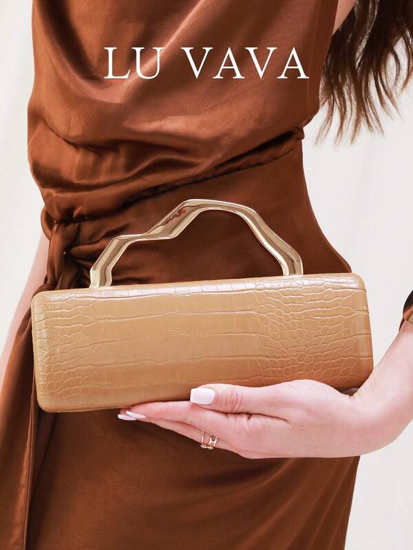 حقيبة يد صغيرة منظمة مع سلسلة - قطعة مصممة جديرة للمناسبات المسائية أو الحمل باليد للمواعيد والحفلات والزفاف