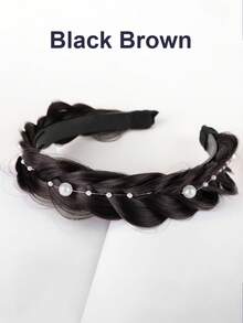 1条防滑蓬松鱼骨纹理合成发箍，洗脸编织发箍，鱼骨纹理假发发箍，新娘及日常佩戴发饰，发箍 - 彩色 - 查看 23