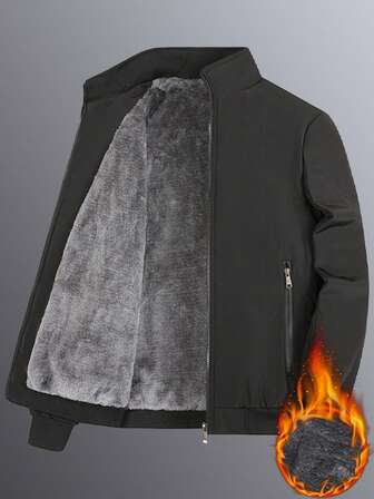 2025 New Thickened Padded Coat Men, Rhombus Pattern Warm Casual Padded Coat, Baseball Collar Padded Coat, Fashionable Winter Windproof Padded Coat For Men