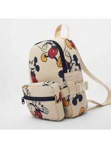 Mickey Minnie Printed Backpack With Large Capacity Backpack, Cute Mickey Mouse Printed Lightweight Backpack