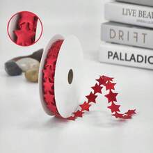1 rouleau de 9 mètres de ruban étoile de Noël - Idéal pour les cadeaux DIY et l'emballage de bouquets, décorations élégantes, fournitures artisanales, disponible en rose/or/gris argenté - Z - Voir 9