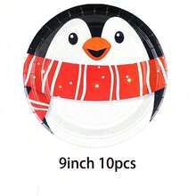 10 Stücke/40 Stücke 23cm Weihnachtsparty Pappteller Weihnachtsmann Schneemann Dessert Teller Weihnachtsparty Einwegteller für Weihnachten, Winterfeiertage, Essens-Küchen-Party Tischzubehör Weihnachtsdekoration - Verschiedenfarbig - Übersicht 11